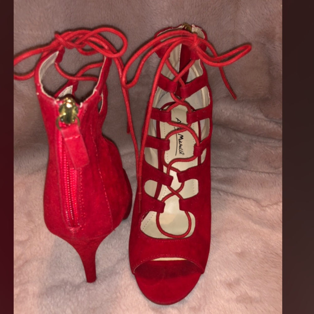 Red Suede High heel size 7 1/2